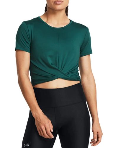 Under Armour Motion Crossover Short Sleeve Crop, - Green