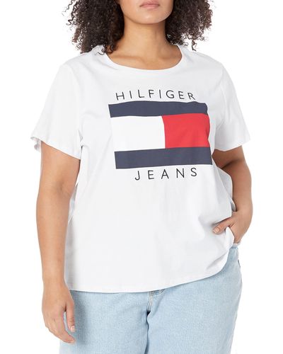 Tommy Hilfiger Plus Essential Basic Short Sleeve T-shirt - White