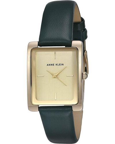 Anne Klein Leather Strap Watch - Green