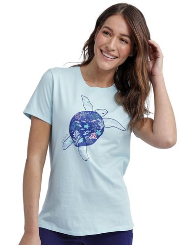 Vera Bradley Cotton Short Sleeve Crewneck Graphic T-shirt - Blue