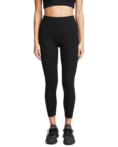 Yummie Faux Leather Shaping Legging With Side Zip - Black
