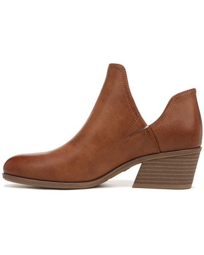 Dr. Scholls Lucille Ankle Pull On Bootie Honey Brown Smooth 8.5 M