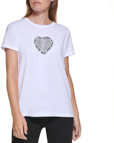 DKNY Essential Soft Short Sleeve Top - White
