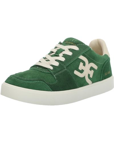 Sam Edelman Althea Sneaker Donna – Moderna In Avorio/Giallo/Verde, Tacco Basso, Chiusura Con Lacci, Taglia 37 EU