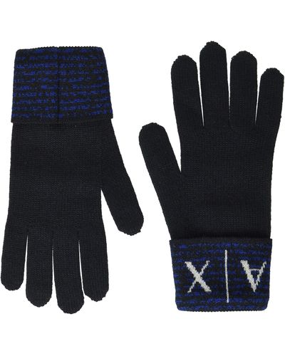 Emporio Armani Armani Exchange Knit Ax Logo Gloves,navy - Blue