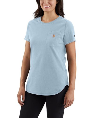 Carhartt Plus Size Force Relaxed Fit Midweight Pocket T-shirt - Blue