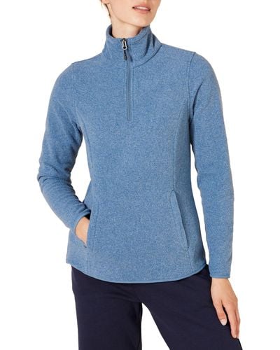 Amazon Essentials Quarter-Zip Polar Fleece Jacket Outerwear - Bleu