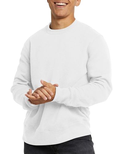 Hanes Hns M Org Crew Sweatshirt - White