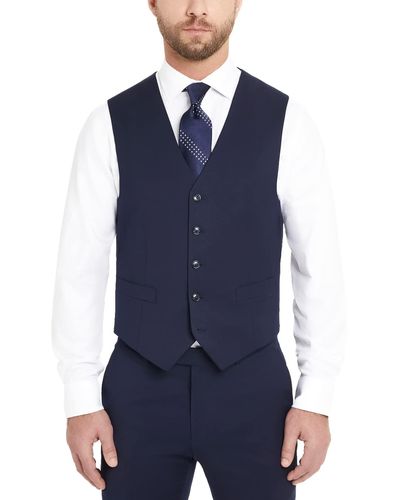 Tommy Hilfiger Th Flex Modern Fit Suit Separates Vest - Blue