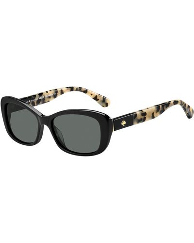 Kate Spade Claretta Polarized Rectangular Sunglasses - Black