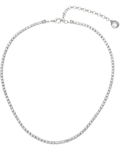 Steve Madden S Delicate Tennis Necklace - Metallic