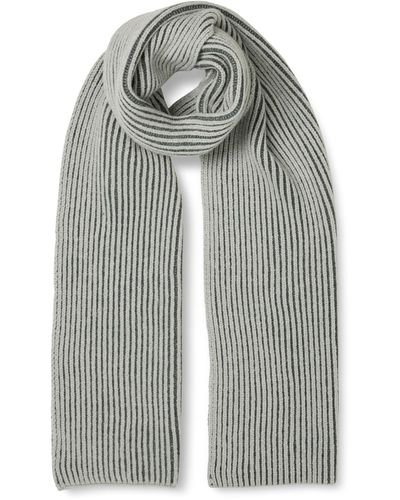 The Drop Bliss Two-tone Ribbed Scarf - Grey