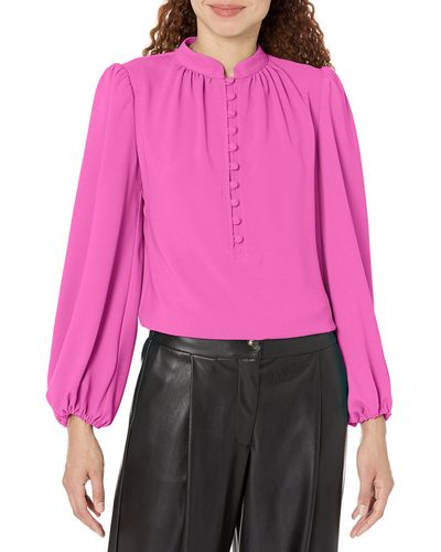 Trina Turk Button Front Blouse - Pink