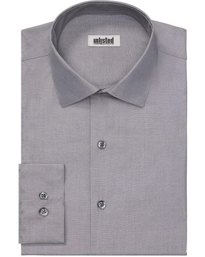 Kenneth Cole Unlisted Dress Shirt Slim Fit Solid - Gray