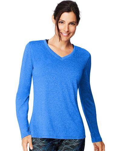 Hanes Womens O9309 Athletic Shirts - Blue