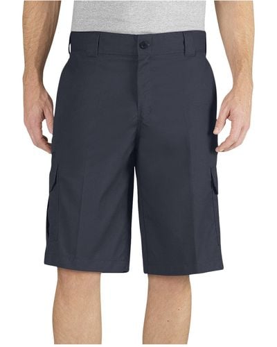 Dickies Mens 13 Inch Relaxed Fit Stretch Twill Cargo Shorts - Blue