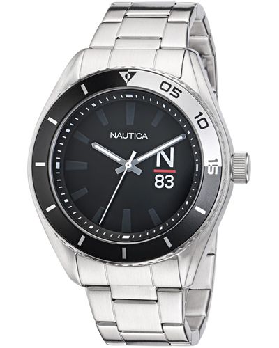 Nautica Napfwf309 Finn World Stainless Steel Bracelet Watch - Gray