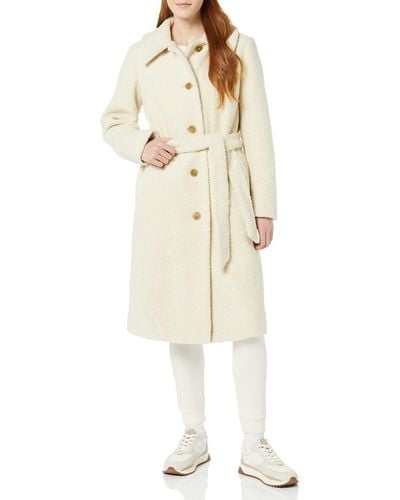 Amazon Essentials Relaxed-fit Recycled Polyester Sherpa Long Coat - Natural