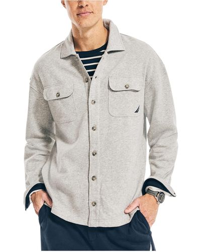 Nautica Fleece Button-up Shirt - Gray