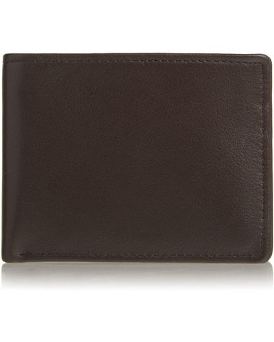 Perry Ellis Portfolio Park Avenue Leather Wallet With Passcase - Brown