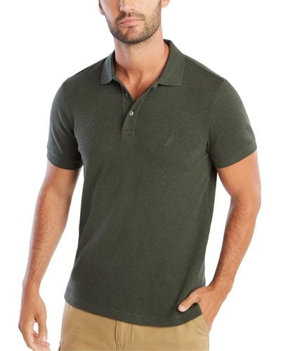 Nautica Slim Fit Short Sleeve Solid Soft Cotton Polo Shirt - Green