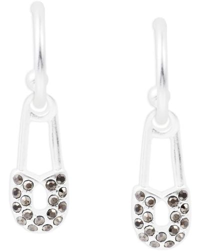 Lucky Brand Mini Safety Pin Charm Earrings,silver,one Size - White