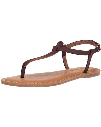 Amazon Essentials Casual Thong Sandal With Ankle Strap - Black