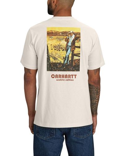 Carhartt Big & Tall Relaxed Fit Heavyweight Short-sleeve Pocket Farm Graphic T-shirt - Natural