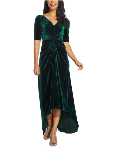 Adrianna Papell Covered Velvet Gown - Green