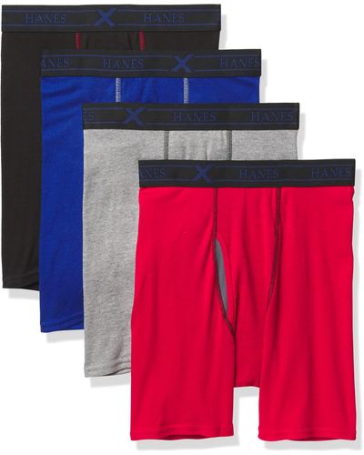 Hanes Ultimate Mens Sport X-temp Comfort 4-pack Boxer Briefs - Blue