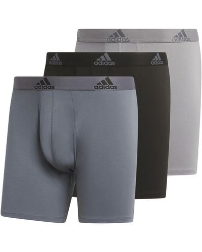 adidas Performance Stretch Cotton Boxer Brief Underwear - Grey