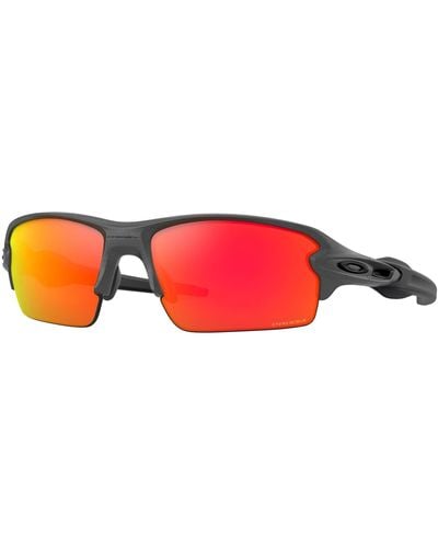 Oakley Oo9271 Flak 2.0 Low Bridge Fit Rectangular Sunglasses - Red