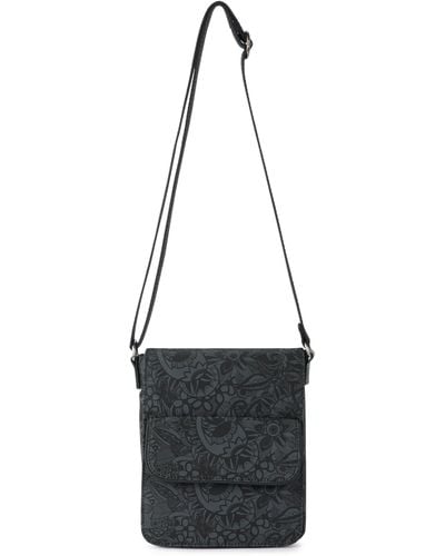 The Sak Sakroots On The Go Small Flap Messenger In Eco Twill - Black