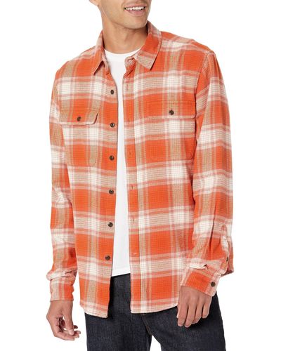 Lucky Brand Workwear Cloud Soft Long Sleeve Flannel - Orange