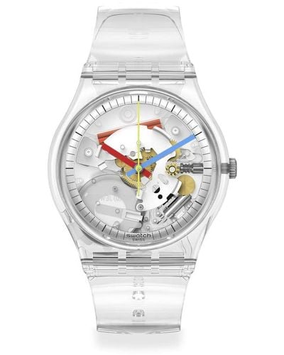 Swatch New Gent Biosourced Clearly Quartz Watch - White