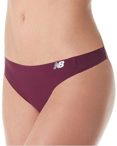 New Balance Hybrid Soft Jersey Mesh Panels Thong Underwear - Purple