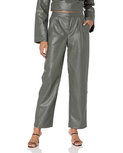 Kendall + Kylie Kendall + Kylie Vegan Leather Cropped Pant - Gray