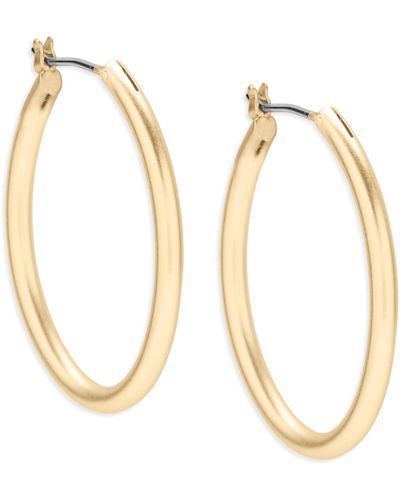 Lucky Brand Basic Gold Tone Hoop Earrings - Metallic
