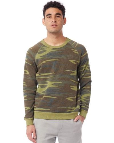 Alternative Apparel Printed Champ Eco Fleece Sweatshirt Camo Sm - Green