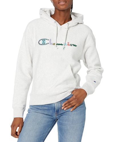 Champion Standard Fit Pullover Reverse Weave Hoodie - White