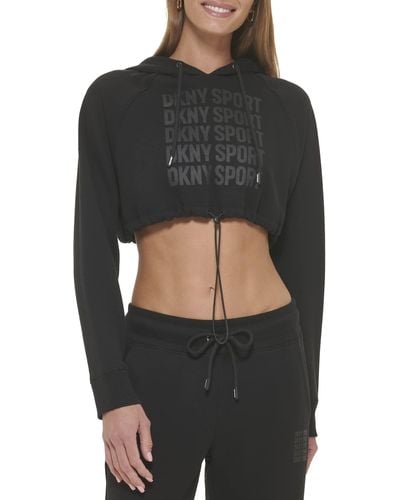 DKNY Sport Half Zip Sweater Fleece Jacket - Black