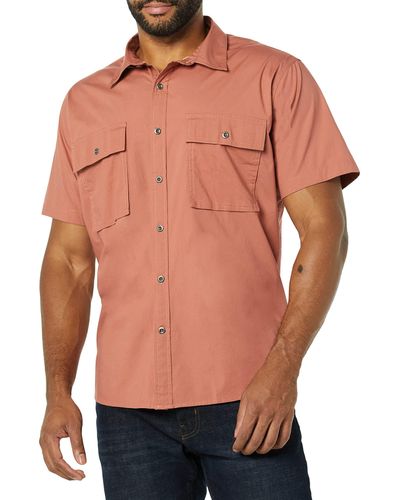 Amazon Essentials Standard-fit Short-sleeve Two-pocket Utility Shirt - Natural