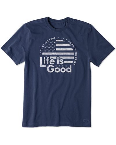 Life Is Good. American Flag Circle - Blue