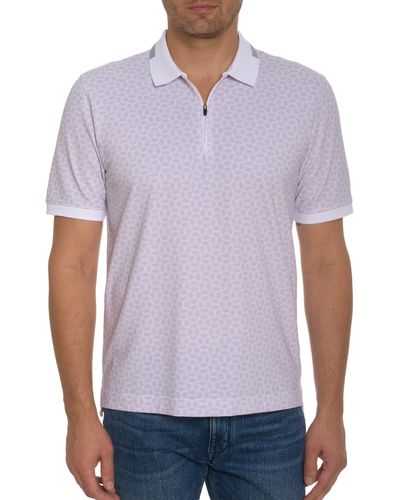 Robert Graham 's Sheen Short-sleeve Knit Polo Shirt - White