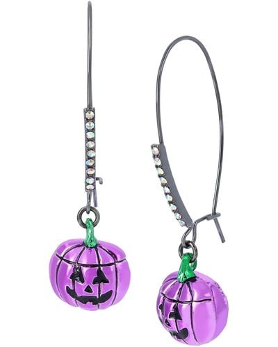 Betsey Johnson Betsey Pumpkin Dangle Earrings - Purple