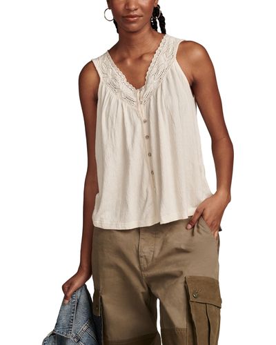 Lucky Brand Lace Trim Tank - Brown