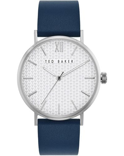Ted Baker Phylipa S Watch With Silver Dial And Blue Leather Strap Bkppgs001