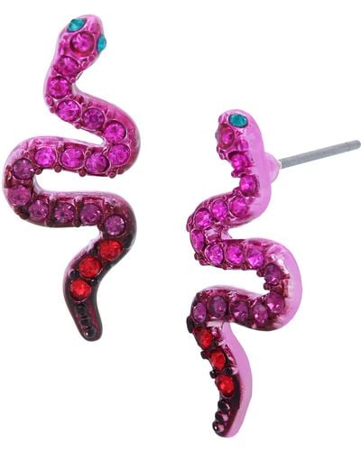 Betsey Johnson Snake Stud Earrings - Purple