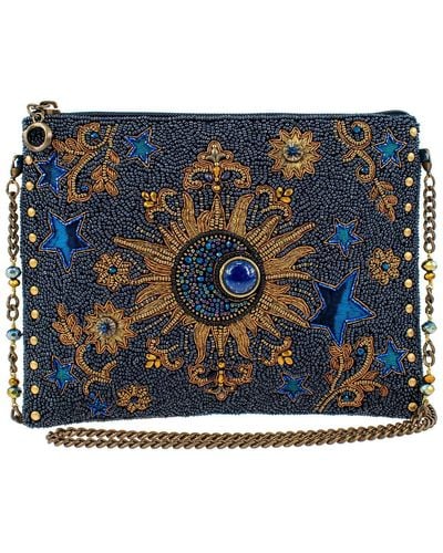 Mary Frances Star Gazer Beaded Celestial Mini Crossbody Handbag - Blue