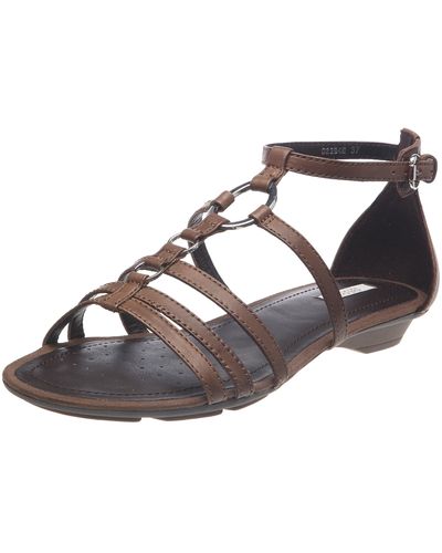 Geox Donna Lucca Ankle-strap Sandal,dark Brown,39.5 Eu / 9.5 B(m) Us | Lyst